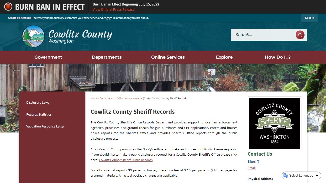 Cowlitz County Sheriff Records | Cowlitz County, WA ...