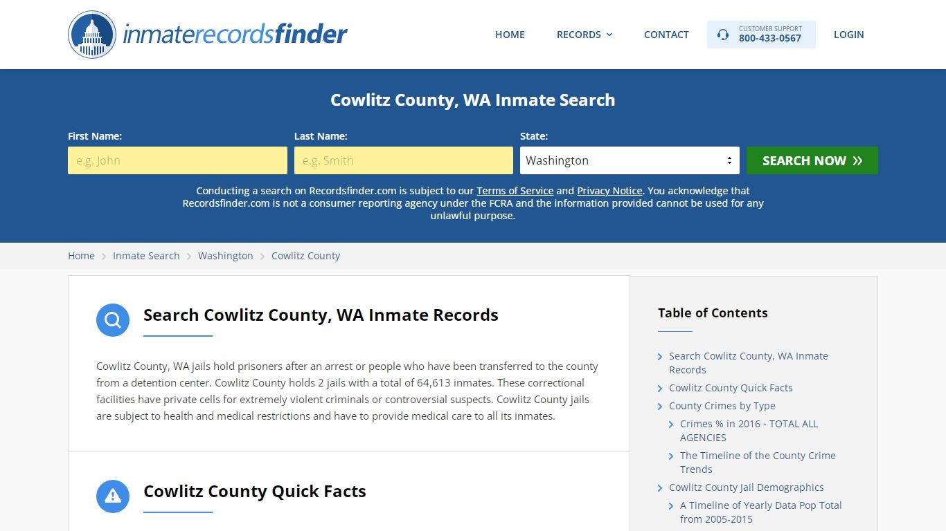 Cowlitz County, WA Inmate Lookup & Jail Records Online